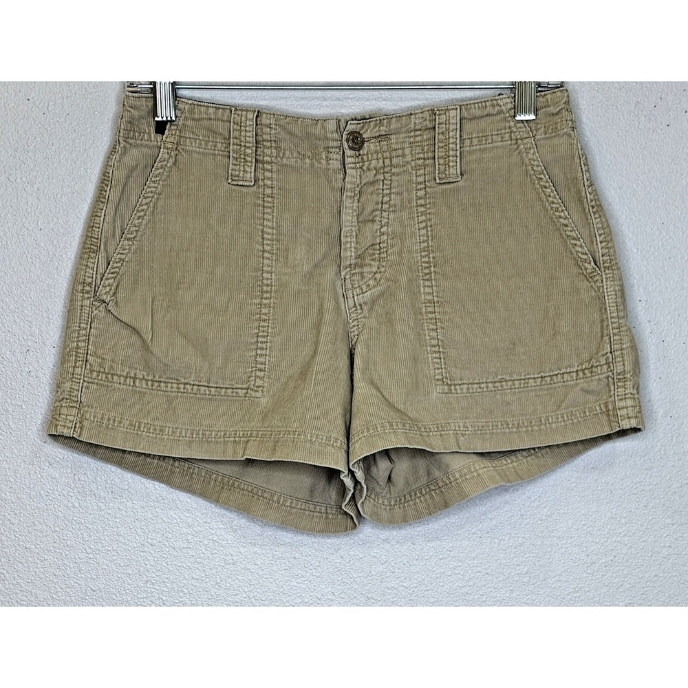 Ralph Lauren Corduroy Shorts Womens Size 0 Tan Khaki Button Fly 100% Cotton Y2K